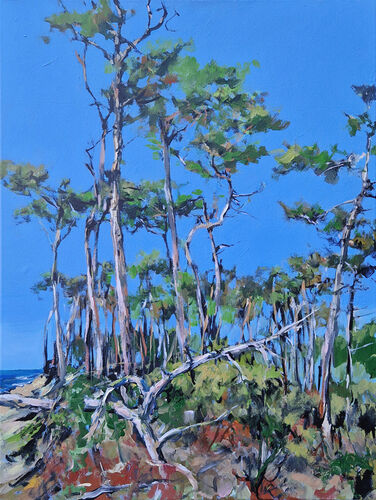 Bäume am Weststrand, Gemälde Nr. 6605 / Acryl auf Leinwand